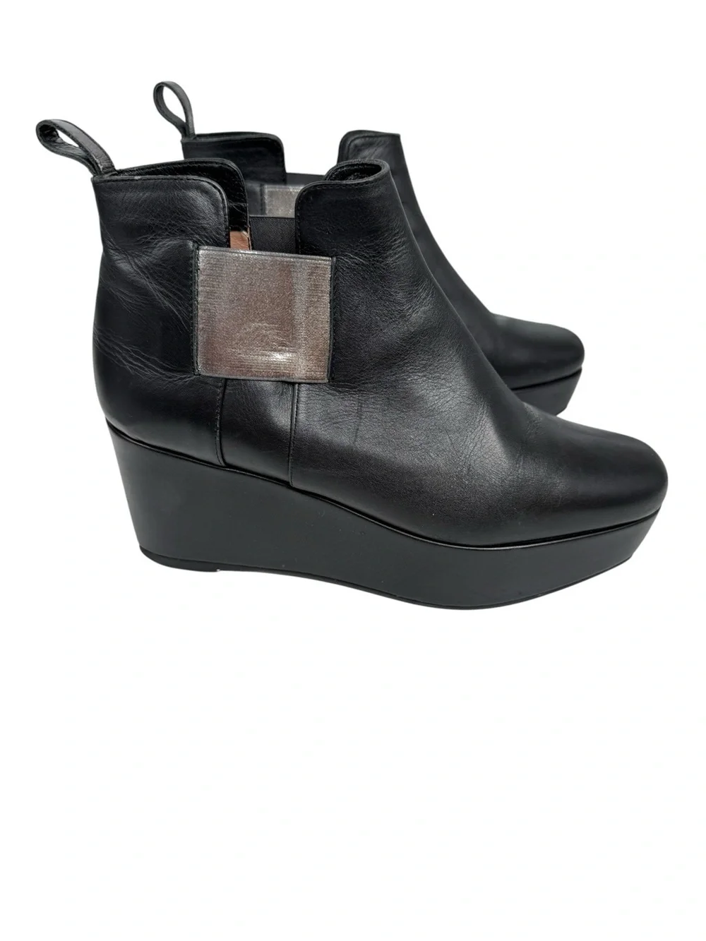 Robert Clergerie Platform Leather Wedge ankle Booties size 37